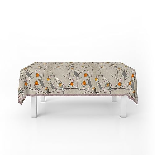 Schmutzabweisende Tischdecke Made in Italy, PETTIROSSI, 150 cm von Italian Bed Linen