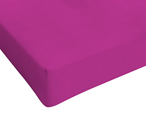 Max color STMXFUCSIA1P Betttuch 25cm Ecke, 100% Baumwolle, Fuchsia, Einzelne von Italian Bed Linen