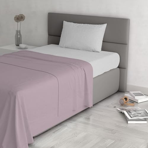 Trendy Chic Bettwäsche-Set aus 100% Baumwolle, hergestellt in Italien, Einzelbett, Altrosa von Italian Bed Linen