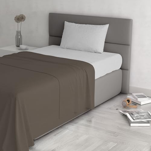 Trendy Chic Bettwäsche-Set aus 100% Baumwolle, hergestellt in Italien, französisches Bett, Braun von Italian Bed Linen