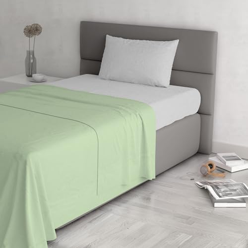 Trendy Chic Bettwäsche-Set aus 100% Baumwolle, hergestellt in Italien, französisches Bett, Pistazie von Italian Bed Linen