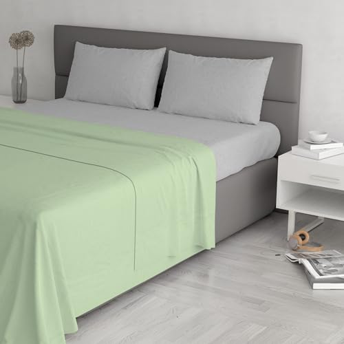 Trendy Chic Bettwäsche-Set aus 100% Baumwolle, hergestellt in Italien, für Doppelbett, Pistazie von Italian Bed Linen