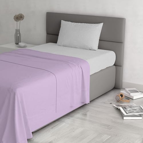 Trendy Chic Bettwäsche-Set aus 100% Baumwolle, hergestellt in Italien, für Einzelbett, Lila von Italian Bed Linen