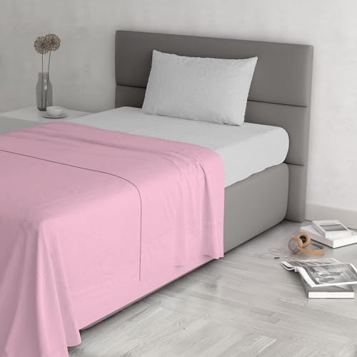 Trendy Chic Bettwäsche-Set aus 100% Baumwolle, hergestellt in Italien, für Einzelbett, Rosa von Italian Bed Linen