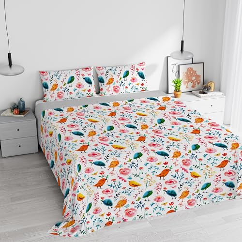 Watercolor Bettwäsche-Satz, Baumwolle, 09, Doppelbett von Italian Bed Linen