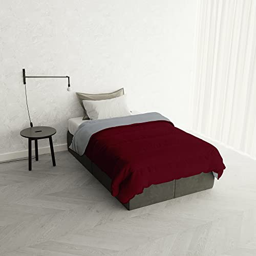 Italian Bed Linen Winter Bettdecke zweifarbig “Oslo”, Falun/Creme, 200x200cm von Italian Bed Linen