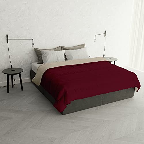 Italian Bed Linen Winter Bettdecke zweifarbig “Oslo”, Falun/Creme, 250x200cm von Italian Bed Linen