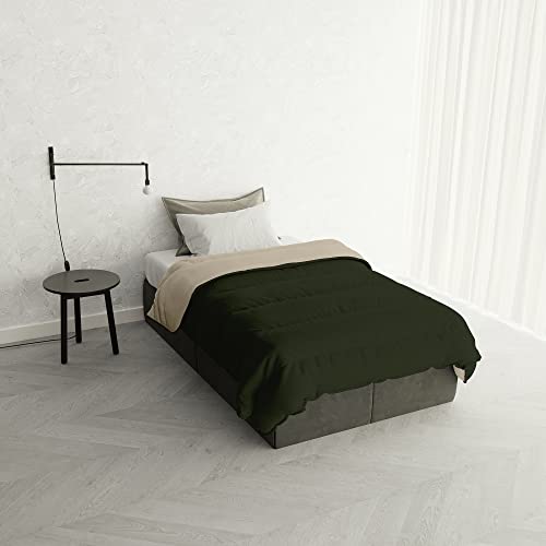Italian Bed Linen Winter Bettdecke zweifarbig “Oslo”, Militärgrün/Creme, 200x200cm Italian Bed Linen Winter Bettdecke zweifarbig “Oslo”, Militärgrün/Creme, 200x200cm von Italian Bed Linen