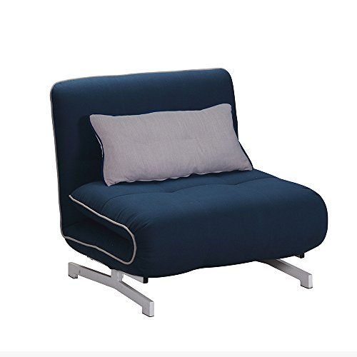 Italian Concept CRIBEL Sessel/Bett Roger Sofa, Aluminium, Polyurethan, Stoff, Blau, 196 x 90 x 27 cm von Italian Concept