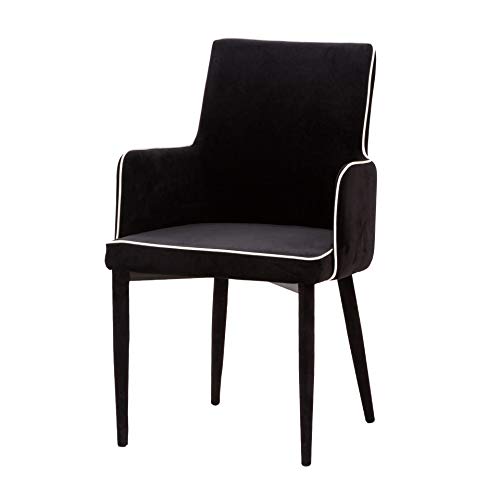 Italian Concept Chic Sessel mit Gestell aus Metall, Tubolare, Polsterung aus Polyurethan, Bezug aus Samt, Schwarz, Einheitsgröße von Italian Concept