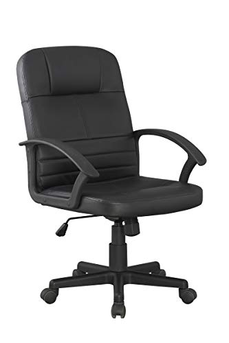 Italian Concept Strong Direktionaler Sessel aus Kunstleder, 59 x 64 x 93-103, Schwarz von Italian Concept