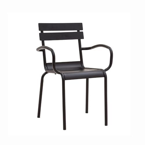 Italian Concept Stuhl Best, stapelbar, Aluminium, lackiert, Schwarz von Cribel