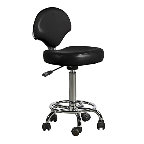 Italian Design Hocker Ferrara Schwarz mit Rückenlehne von Italian Design
