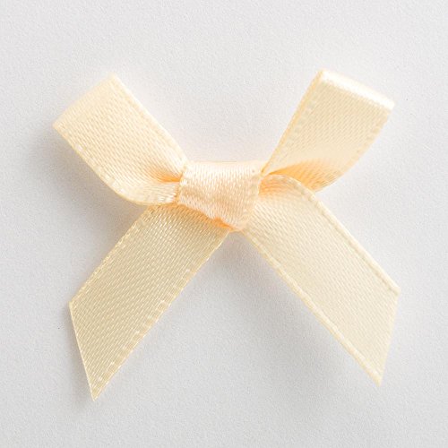 Mini Satinschleife 3cm aus 6mm Band (100 Stück) - Creme von Italian Options