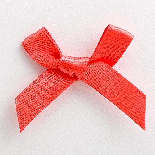 Italian Options Mini Satinschleife 3cm aus 6mm Band (100 Stück) - Koralle von Italian Options