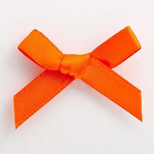 Italian Options Mini Satinschleife 3cm aus 6mm Band (100 Stück) - Orange von Italian Options