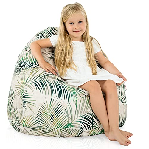 Italpouf Sitzsack L Kindersitzsack, Indoor, Sitzsack Sessel für Kinder, EPS Perlen Füllung, Abnehmbarer Bezug, Maschinenwaschbar, Kindersessel, Zertifiziert, Botanik von Italpouf