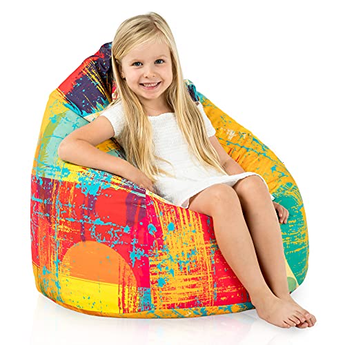 Italpouf Kindersitzsack L, Sitzkissen, Indoor & Outdoor, Sitzsack Sessel für Kinder, EPS Perlen Füllung, Abnehmbarer Bezug, Wasserdicht, Zertifiziert, Fresh von Italpouf