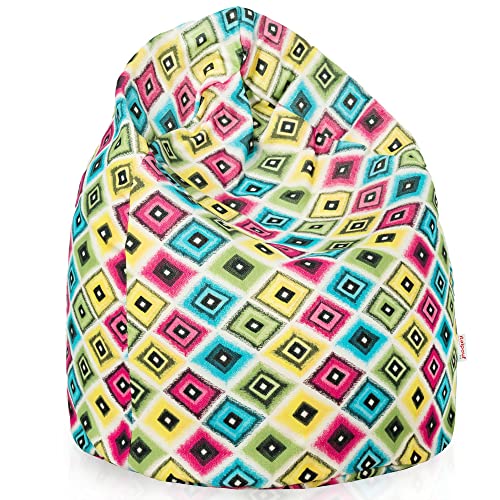 Italpouf Sitzsack L Kindersitzsack, Indoor, Sitzsack Sessel für Kinder, EPS Perlen Füllung, Abnehmbarer Bezug, Maschinenwaschbar, Kindersessel, Zertifiziert, Rombe von Italpouf