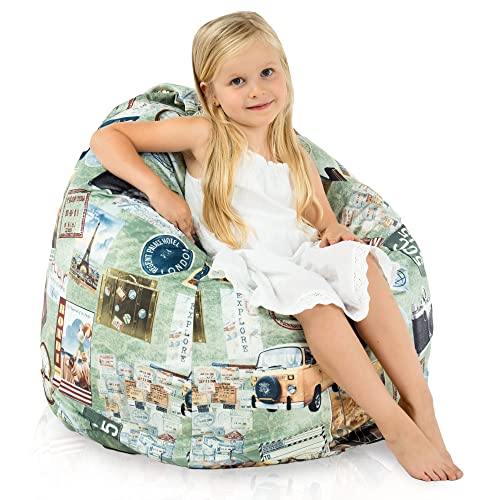 Italpouf Sitzsack L Kindersitzsack, Indoor, Sitzsack Sessel für Kinder, EPS Perlen Füllung, Abnehmbarer Bezug, Maschinenwaschbar, Kindersessel, Zertifiziert, Travel von Italpouf