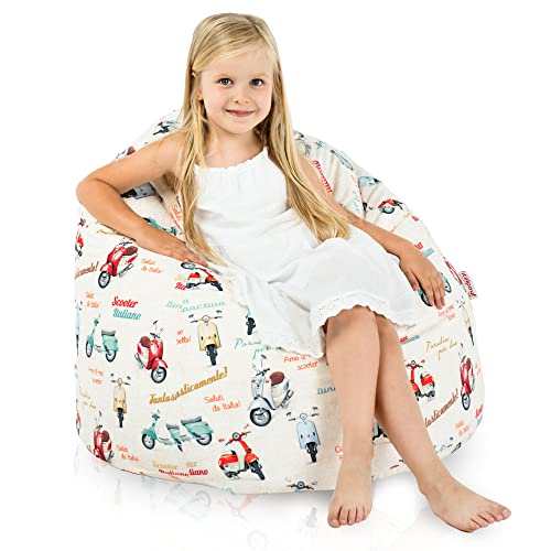 Italpouf Sitzsack L Kindersitzsack , Indoor , Sitzsack Sessel für Kinder , EPS Perlen Füllung , Abnehmbarer Bezug , Maschinenwaschbar , Kindersessel , Zertifiziert , Italien von Italpouf