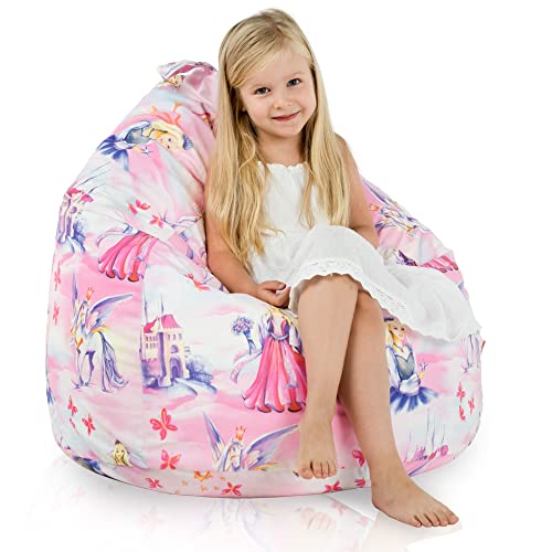 Italpouf Sitzsack L Kindersitzsack, Indoor, Sitzsack Sessel für Kinder, EPS Perlen Füllung, Abnehmbarer Bezug, Maschinenwaschbar, Kindersessel, Zertifiziert, Prinzessin von Italpouf