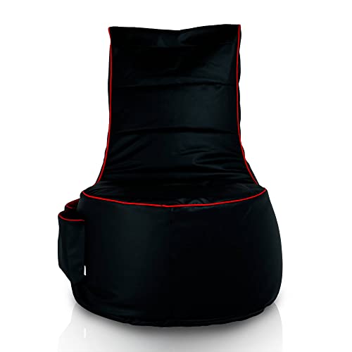 Italpouf Sitzsack Sessel Gaming , Schwarz mit Tasche , für PS4 , XBOX360 , XboxOne, Nintendo Switch , Indoor & Outdoor , EPS Perlen Füllung , Wasserdicht von Italpouf