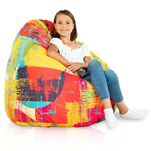 Italpouf Sitzsack XL, Indoor, Sitzsack Sessel für Kinder, Riesensitzsack, EPS Perlen Füllung, Abnehmbarer Bezug, Maschinenwaschbar, Kindersessel, Zertifiziert, Fresh von Italpouf