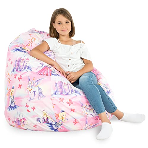 Italpouf Sitzsack XL, Indoor, Sitzsack Sessel für Kinder, Riesensitzsack, EPS Perlen Füllung, Abnehmbarer Bezug, Maschinenwaschbar, Kindersessel, Zertifiziert, Prinzessin von Italpouf