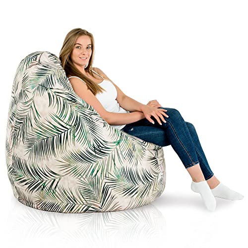 Italpouf Sitzsack XXL, Riesensitzsack, Sitzkissen, Indoor & Outdoor, Große, Sessel für Kinder und Erwachsene, EPS Perlen Füllung, Abnehmbarer Bezug, Wasserdicht, Zertifiziert, Botanik von Italpouf