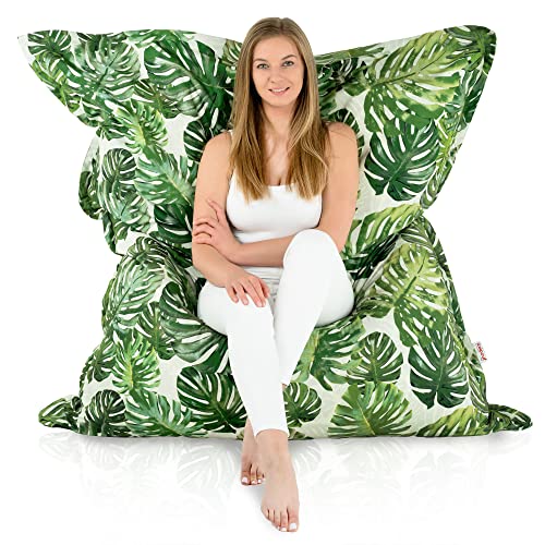 Italpouf Sitzsack XXL Riesensitzsack , Sitzkissen Indoor , Sitzsack Sessel für Erwachsene , EPS Perlen Füllung , Abnehmbarer Bezug , Maschinenwaschbar , Dschungel , 175x135 cm von Italpouf