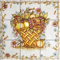 Keramik-Panel "Korb Mit Früchten" Linie "Früchte Und Blumen" Pan/Cs01 von ItalyCeramicsArt