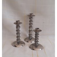 Viele Kerzenhalter Tris Candelabra Silber Vergoldet Unmarkiert Vintage Italien Home Einrichtung Tischdekorationen Kerzenständer Kunst Dekor von ItalyVintageDream