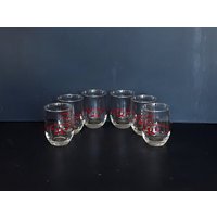 Vintage Italien 1970Er Jahre Gläser Set Sonderform Geschirr Glasgeschirr Rot Schleife Weihnachten Tischdekoration Weihnachtsgeschenk von ItalyVintageDream