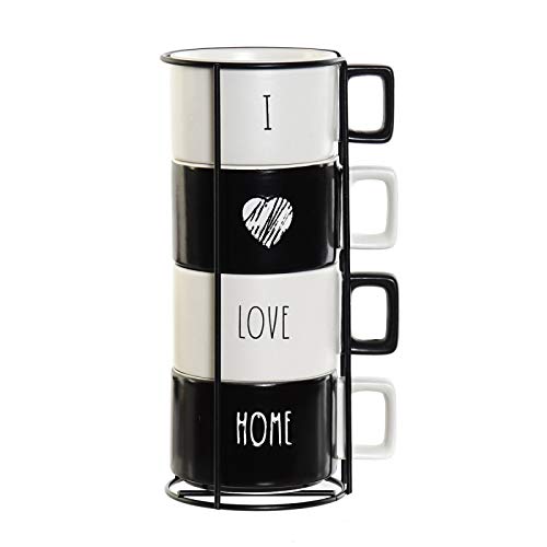 Item Cafe Set 4 Dolomite Metal 260 ml. Kaffeetassen, Metall Keramik, bunt, ÚNICO von Item