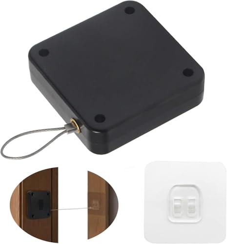 Itian Automatischer Türschließer mit Tunnelzug,Stanzfreier Automatischer Sensor Türschließer Schließer,Schwarz Multifunktionaler Sensor Türschließer 800g Türschließer für Zuhause, Büro, Schlafzimmer von Itian
