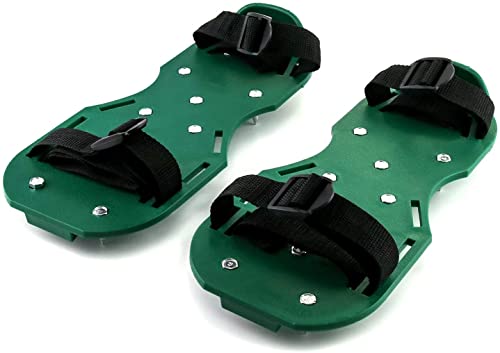 Itian Rasen-Belüfter-Schuhe Hochleistungs-Spiked Sandalen-Metallwölbungen und 3 Riemen für Belüften Ihr Rasen oder Yard (Grün) von Itian