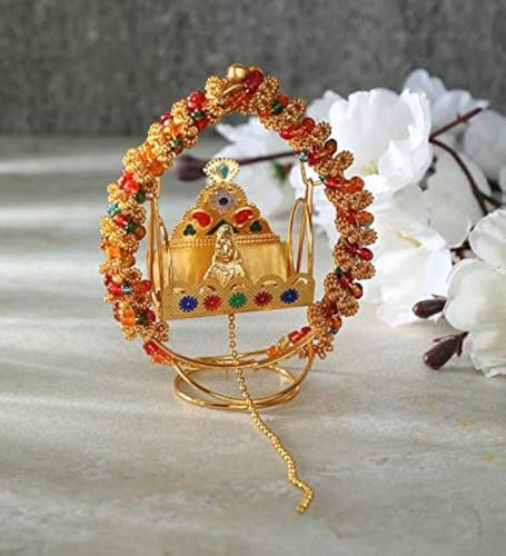Itiha Gajra Balgopal oder Laddu Gopal Jhula Schaukel für Zuhause Tempel Mandir oder Auto Armaturenbrett Ausstellungsstück – 8 cm L 10 cm H Itiha Gajra Balgopal oder Laddu Gopal Jhula Schaukel für Zuhause Tempel Mandir oder Auto Armaturenbrett Ausstellungsstück – 8 cm L 10 cm H von Itiha