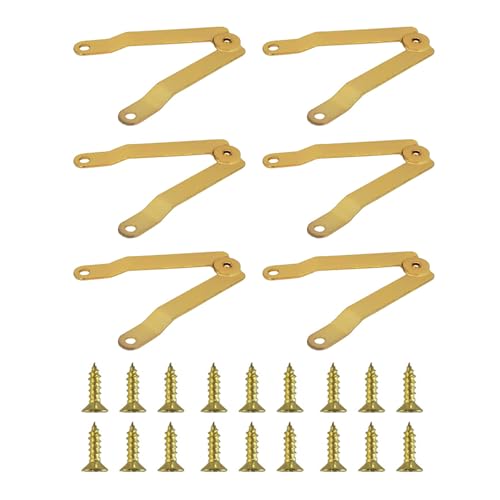 6 goldfarbene Metall-Scharniere, Mehrzweck-Deckelscharnier-Set für sicheren Deckel in Hauseinrichtungen, multifunktionale Verwendung von Itkcozcg