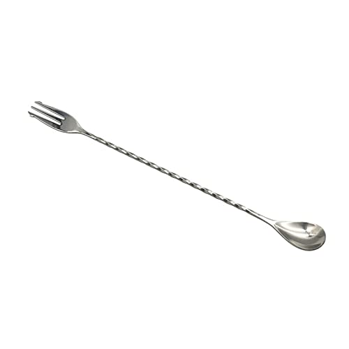 Barlöffel Mit Gabelende Langes Spiralgriff Cocktail Shaker Löffel Doppelkopf Cocktail Mischen Rührer Barkeeper Werkzeug Shaker Long Spiralgriff von Itkcozcg