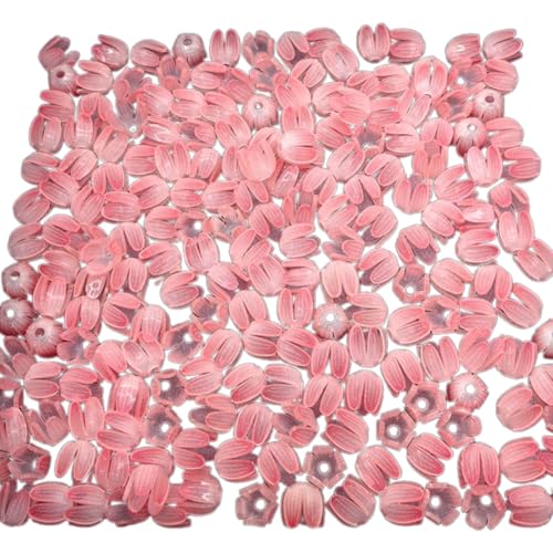 Itkcozcg 50 Stück Farbdruck Tulpen Knospen Blumen Form Acryl Blumen Perlen Nachtlicht Zubehör für Schmuck Ohrringe von Itkcozcg