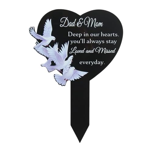 Itkcozcg Friedhofsdenkmäler Plaques Herzform Hält Acryl Sympathy Decors Familie Erinnert Wetterresistent Für Grabdenkmale Geschenke Für Den Verlust Von Und von Itkcozcg