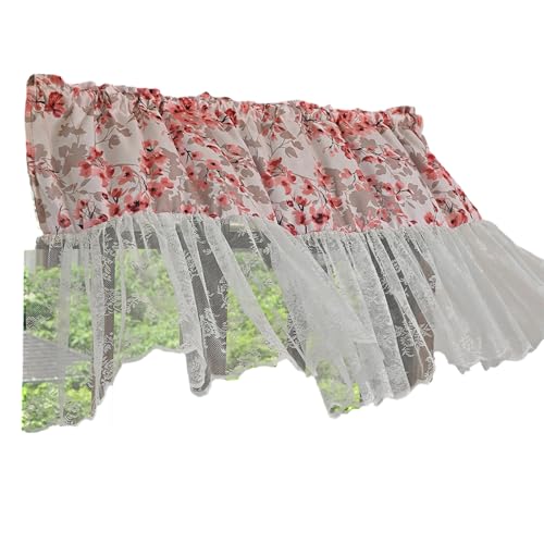 Itkcozcg Halbtransparenter Spitzenvorhang mit Vintage-Blume, für Wohnzimmer, Schlafzimmer, Polyester, Fenstervolant, kurzer Vorhang, Polyester-Spitzen-Vorhänge Itkcozcg Halbtransparenter Spitzenvorhang mit Vintage-Blume, für Wohnzimmer, Schlafzimmer, Polyester, Fenstervolant, kurzer Vorhang, Polyester-Spitzen-Vorhänge von Itkcozcg