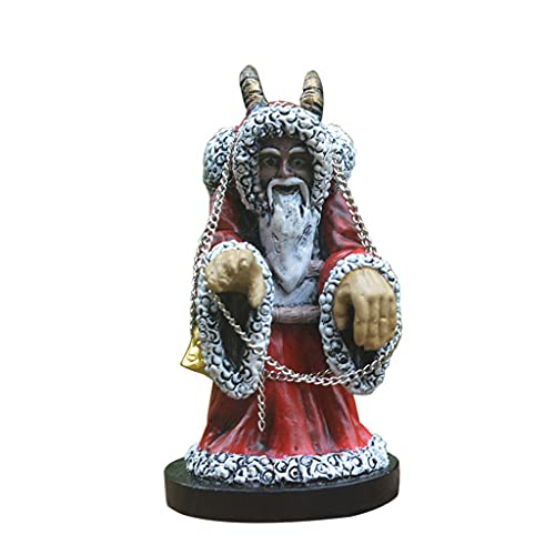 Itkcozcg Halloween Krampus Harz Statue Gothic Schafhorn Weihnachtsmann Skulptur Figuren Weihnachten Garten Desktop Dekoration von Itkcozcg