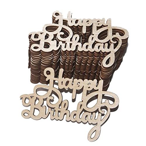 Itkcozcg Holzornamente "Happy Birthday", Buchstaben-Schnitzerei, hängende Party-Dekoration, 15 Stück von Itkcozcg