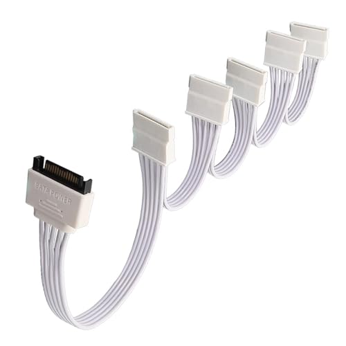 Itkcozcg Satas Power Splitter Kabel 15pin Männlich Bis 5 Frauen Für HDDs Und Opticals Antriebserweiterung Flexible Satas Kabel von Itkcozcg