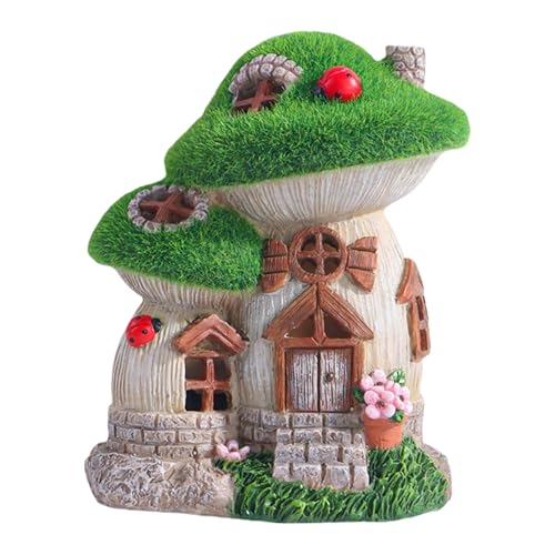 Itkcozcg Wunderliche Feen Cottage Solar Beleuchtete Dekoration Harz Landschaft Für Gärten Freien Nacht Ausstellung Wunderhafte Feen Haus Fall Dekoration von Itkcozcg