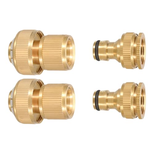 Itkcozcg Messingwasserschlauch Schnell Trennungsadapter Anpassen Lecksistentes Design Geeignet Für Die Wasserhahn Sprinkleranschluss Anti Leck Gartenschlaucharmatur Set Set von Itkcozcg