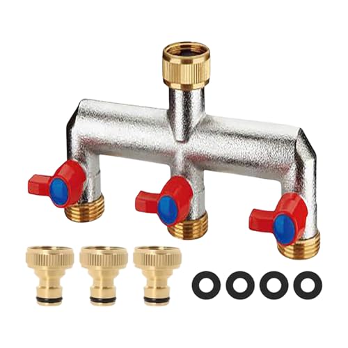 Starke Messingwasserverteilungsventile Mit Dreifachen Häfen Und Verstärkten Fäden Drei Outlet Adapter Für Außensysteme Stark von Itkcozcg