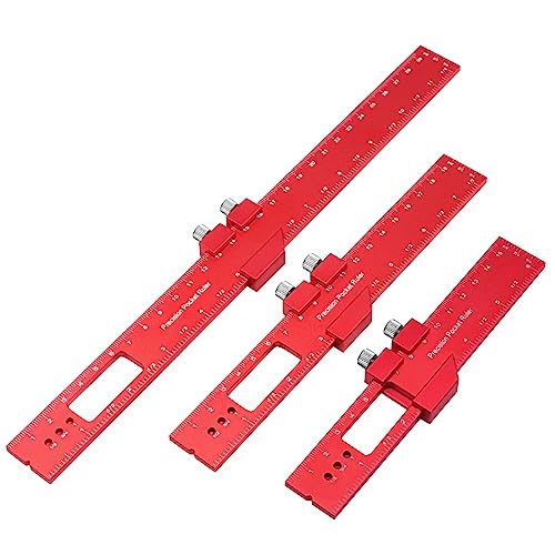 T Track Lurer Holzbearbeitung Lineal Präzision Pocket Metall Folie Regel Inch & Metrik T Typ Schäuel Quadratische Präzision Pocket Metal Slide von Itkcozcg